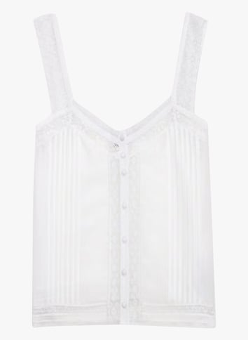 Caraco col v en coton mélangé ZADIG&VOLTAIRE Blanc